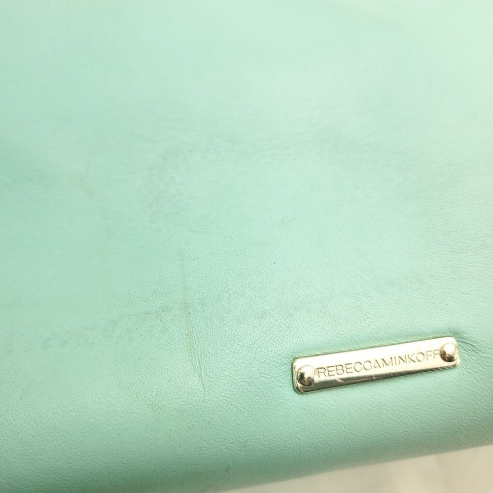 Rebecca Minkoff Womens Blue Leather Inner Pockets Detachable Strap Satchel Bag - Picture 5 of 15